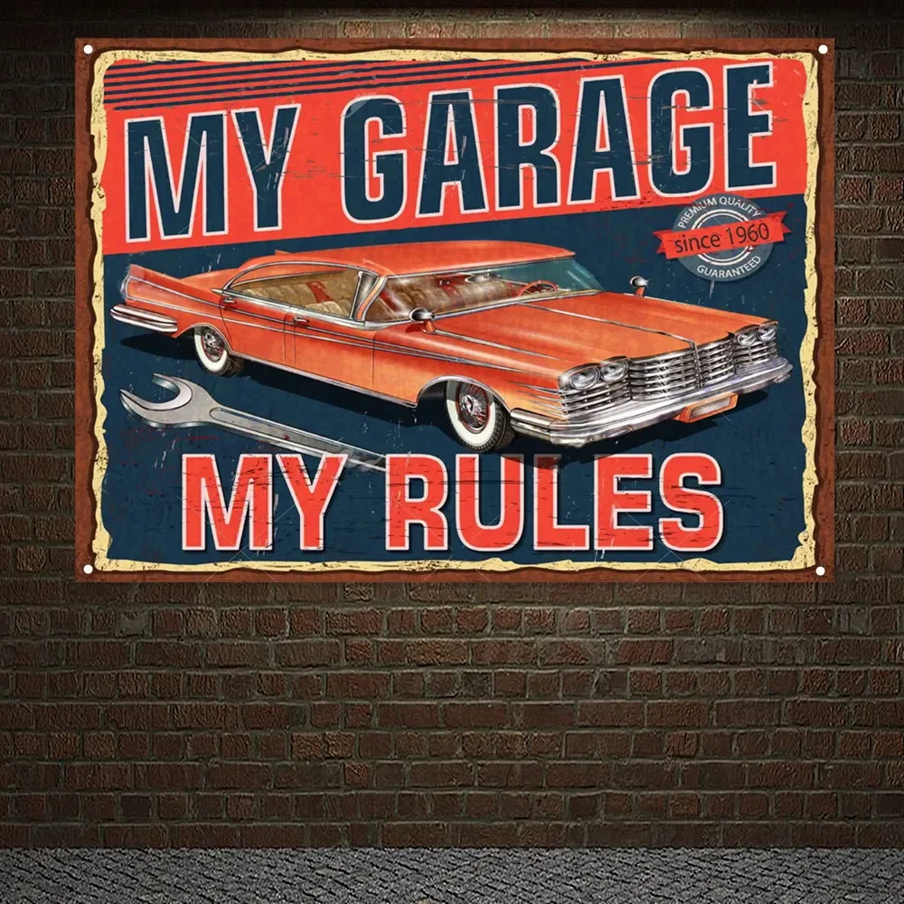 Auto Repair Shop Banners - Póster de MY GARAGE MY RULES,