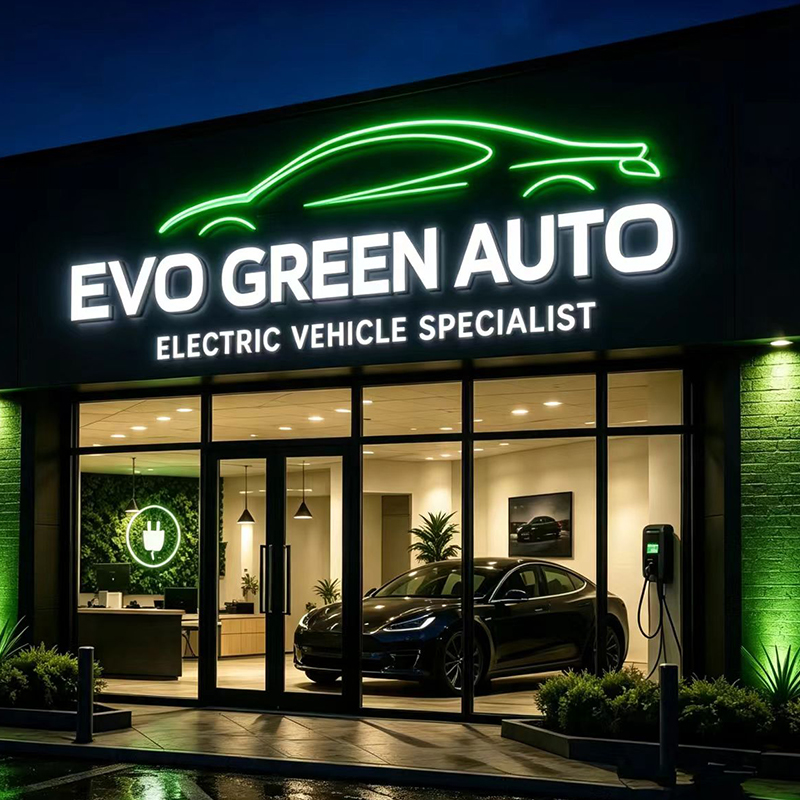 Auto Repair Shop Logo Design - Letrero con Letras LED Retroiluminadas Personalizadas,