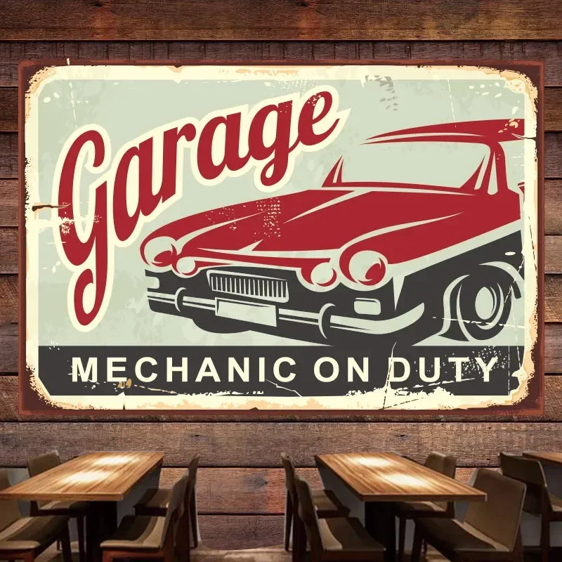 Auto Repair Shop Banners - Póster mecánico de coches Vintage DUTY,