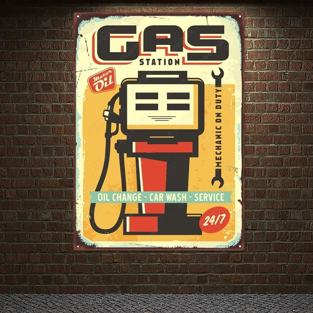 Póster Vintage de Gasolinera y - Auto Repair Shop Banners reseña y precio