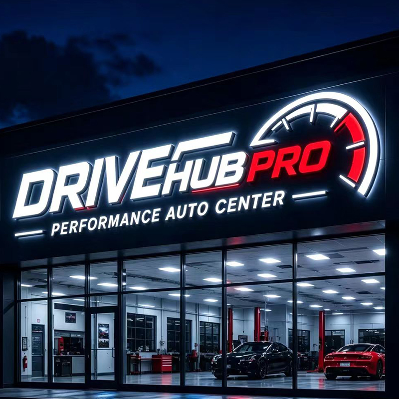 Letrero con Letras LED Retroil - Auto Repair Shop Logo Design reseña y precio